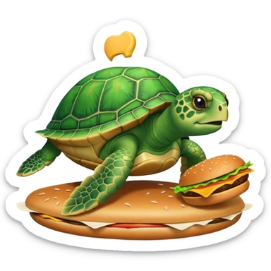 SeaTurtle eat burger sticker