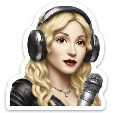 popstar madonna with a headset microphone sticker