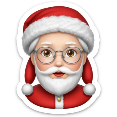 female santa claus wearing glasses sticker