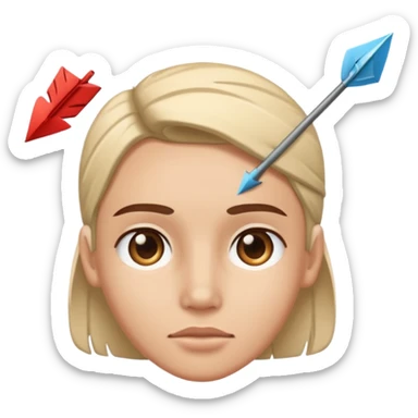 forhead with an arrow symbol in the center sticker