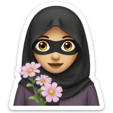 niqabi with flower sticker