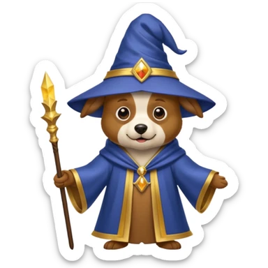 Dog wizard sticker