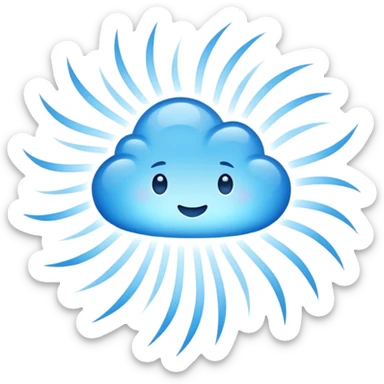 A lot of light blue rays  of storm sticker