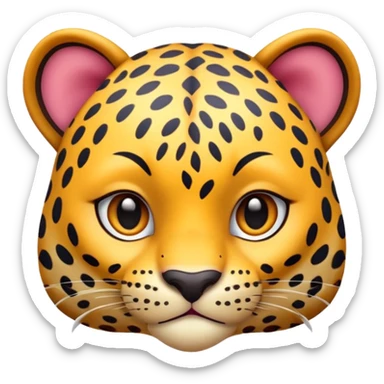 exotic leopard character, spotted fur, cute fierce face, 3D cartoon, mobile game icon style, clean background, no text, no watermark
 sticker
