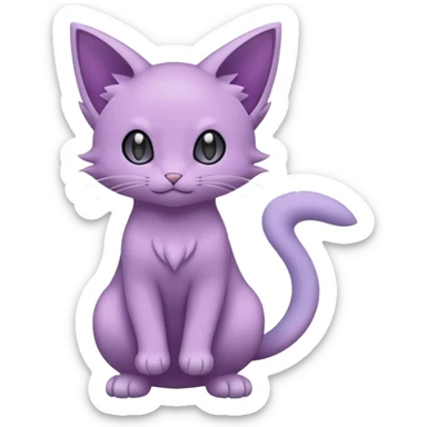 Dark gloomy pastel smooth silky soft pure cute Purrloin-Delcatty-Pokémon-Fakémon-hybrid-creature (full body) sticker