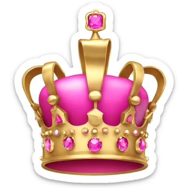 A gold crown with pink jewels sticker