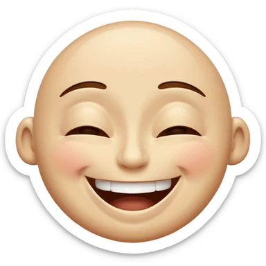 I want an overly excited face that says “I am so excited, I cannot contain. With eyes tightly squeezed closed together and a big grin emoji. With no  eyes  sticker