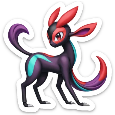 Colorful Exotic Meloetta-Darkrai-Venom-Stitch-Fakémon-creature-hybrid sticker