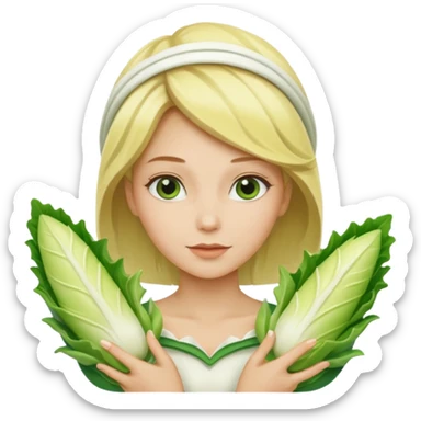 Femme blonde 👩🏼 déguisée en endive sticker