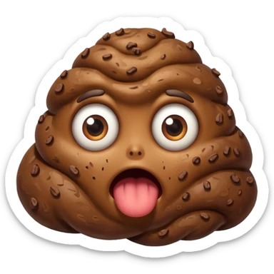 Make a poop with human eyes sticker