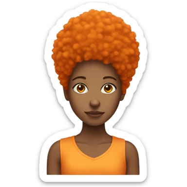 Girl with orange afro sticker