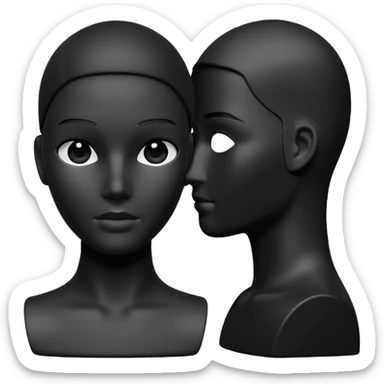 Matte black mannequin in the style of a default avatar. Monochrome with no lines. sticker