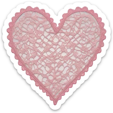 pink lace heart sticker