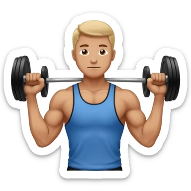create a hand drawn icon fine line style with a men doing gym sticker