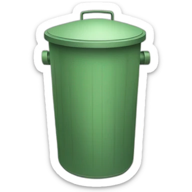 light Green Metal Trash Can With Green Lid sticker