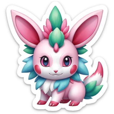Shiny Exotic Sylveon-Shaymin-Nidorino-Hybrid-Creature sticker