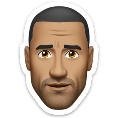 the rock levant un sourcil sticker