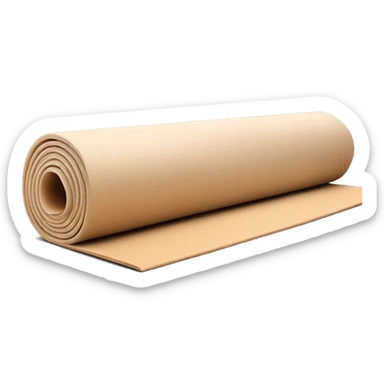 beige half rolled out yoga mat sticker