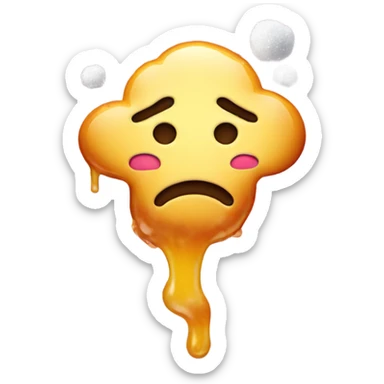 Emoji with sugar on its nose melting sugar with lighter sticker