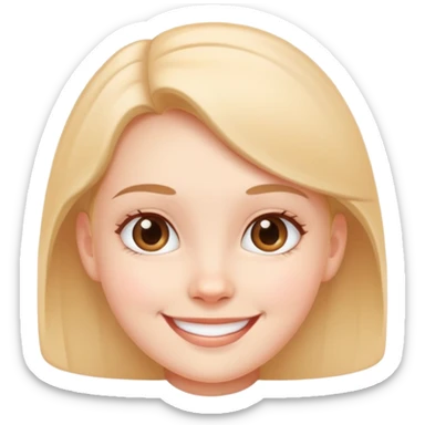 cute girl character with oval flat head sticker