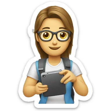 studying student mobile phone sticker