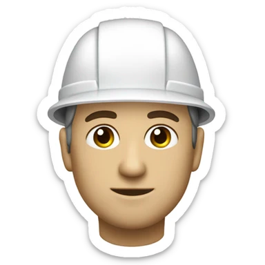 arquitecto  blanco ojos verdes casco blanco sticker