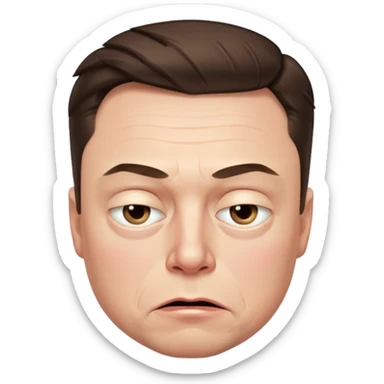 elon musk grumpy clearly offended by something with some small tears under his eyes sticker