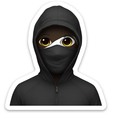 Cagoule noir homme métisse sticker