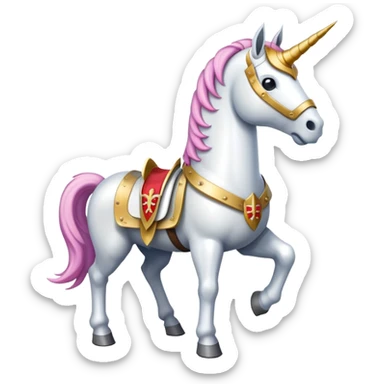 Crusader unicorn  sticker