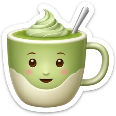 matcha latte in a cup sticker