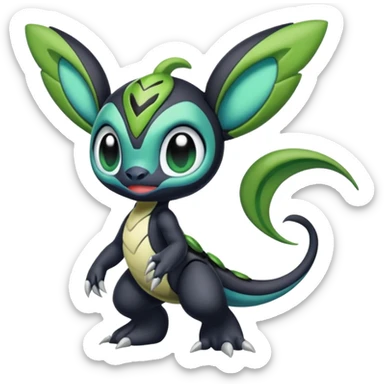 Colorful Exotic Meloetta-Zygarde-Virizion-Venom-Stitch-Fakémon-creature-hybrid sticker