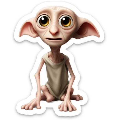 dobby from Harry Potter gets a sock sticker