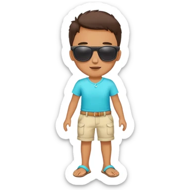 colorful bermuda shorts and sunglasses for beach sticker