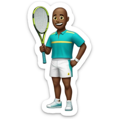 Poop emoji in tennis uniform sticker