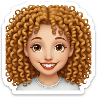 woman with curly hair septum ring in nostrils smiling  sticker