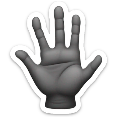 a palm with middle and ring fingers folded down sticker