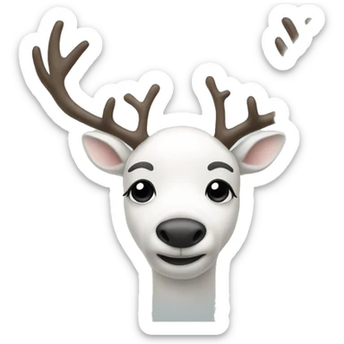 White reindeer sticker