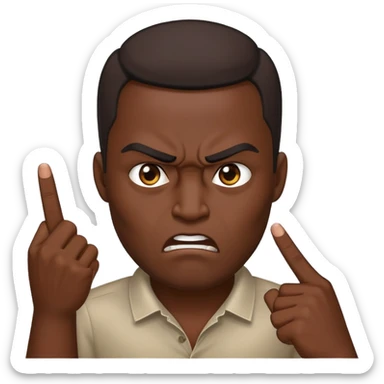 dark male sticking up middle finger sticker