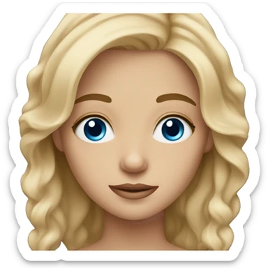 Medium length sandy blonde hair girl with blue eyes sticker
