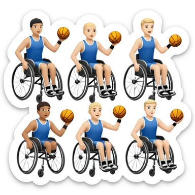 des athletes handicapé en fauteuil, avec des protheses de james qui font du handisport sticker