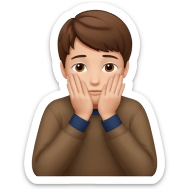 Create a shyness imoji Boys imoji Boys imoji hand in face hand in full face sticker