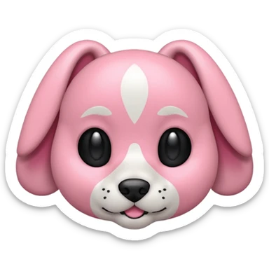 genera un aereo rosa e nero con le orecchie  da cane nere e con l'interno delle orecchie rosa chiaro sticker