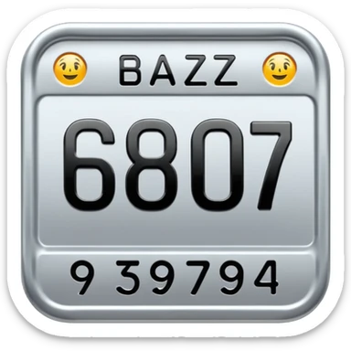 Make a car number plate say BGZ9007 sticker