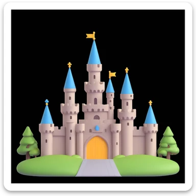 king and queen, castle background sticker