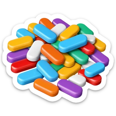 colorful medicine tablets sticker