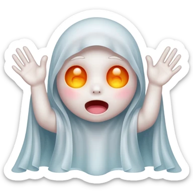 Okay those are wonderful, now make the ghost cover his eyes with cute little hands. Make sure the blush and the cuteness is retained sticker