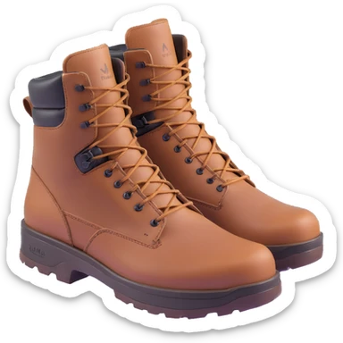 Lowa military tactical hiking boots, rugged brown leather sticker