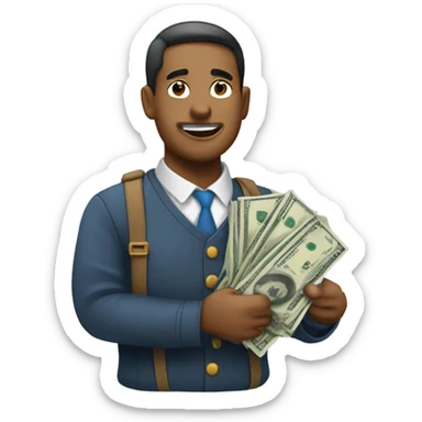 Ladrón con antifaz cargando un saco de dinero  sticker