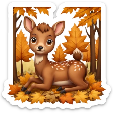 Baby deer bambi in autumn  sticker