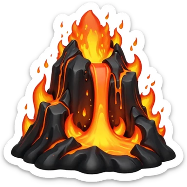 create an emoji of a little lava flow, no face just the lava sticker
